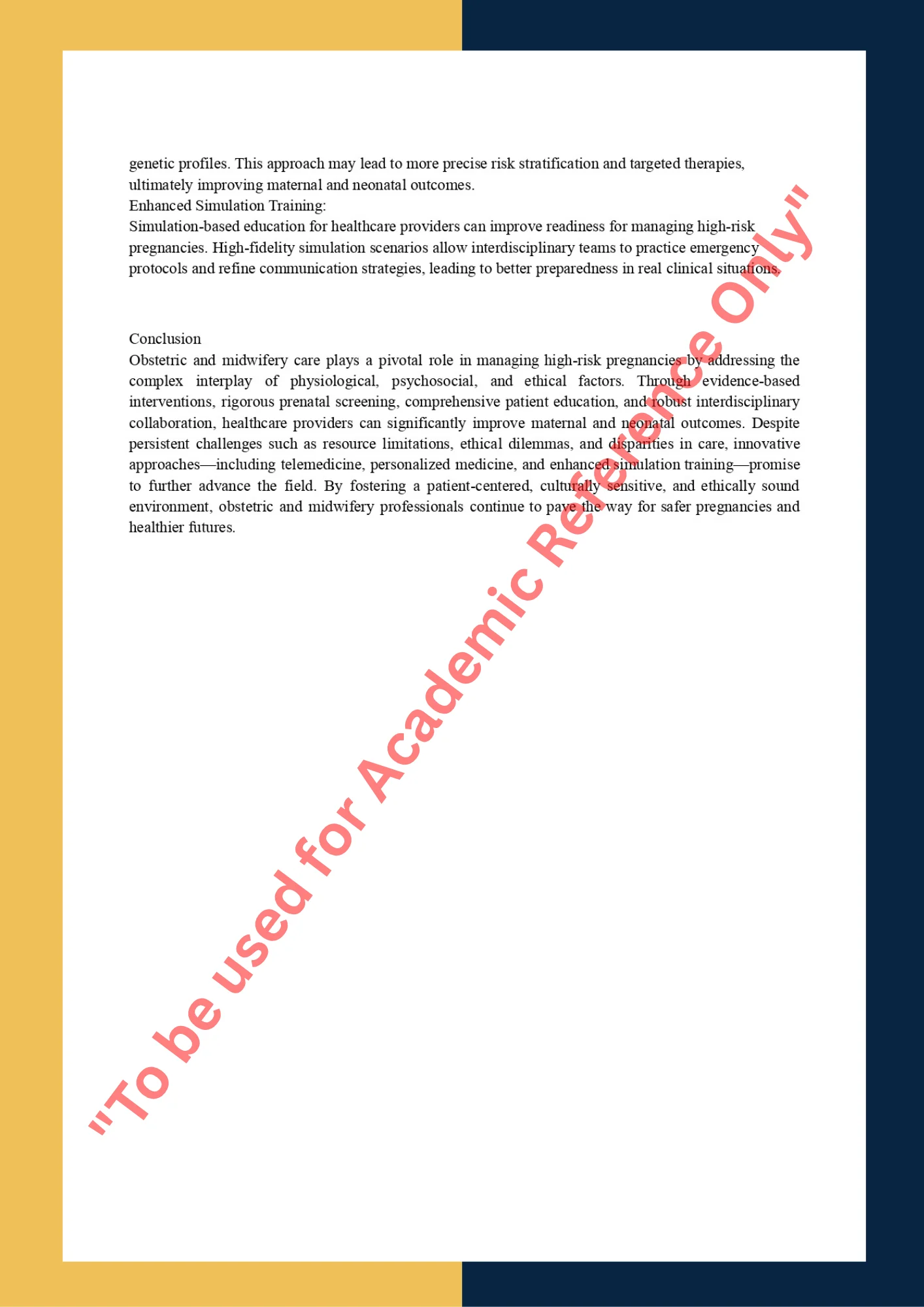 Assignment Sample Of Subject OBG 304 – Obstetrics and Midwifery 3